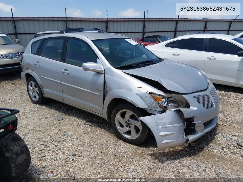 2005 Pontiac Vibe VIN: 5Y2SL63865Z431675 Lot: 45459973