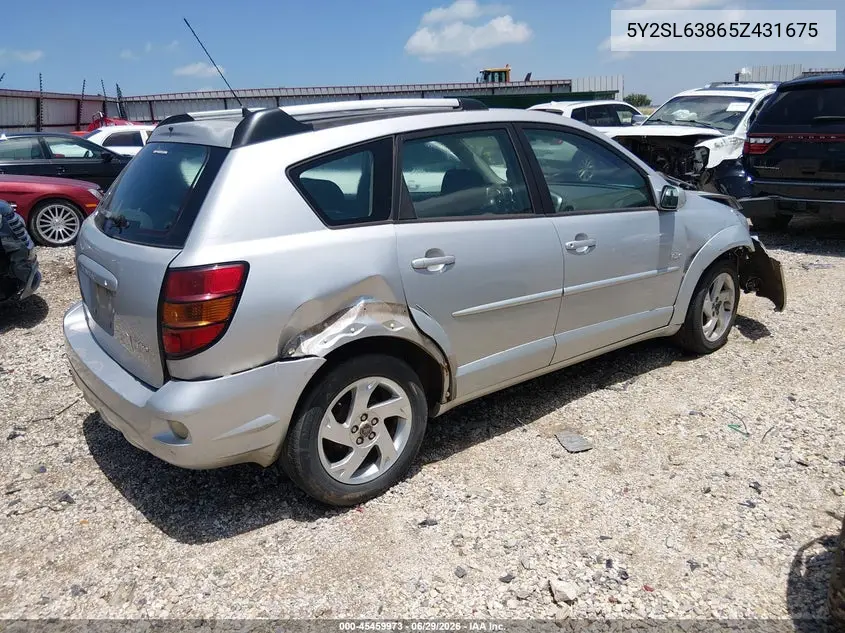 2005 Pontiac Vibe VIN: 5Y2SL63865Z431675 Lot: 45459973