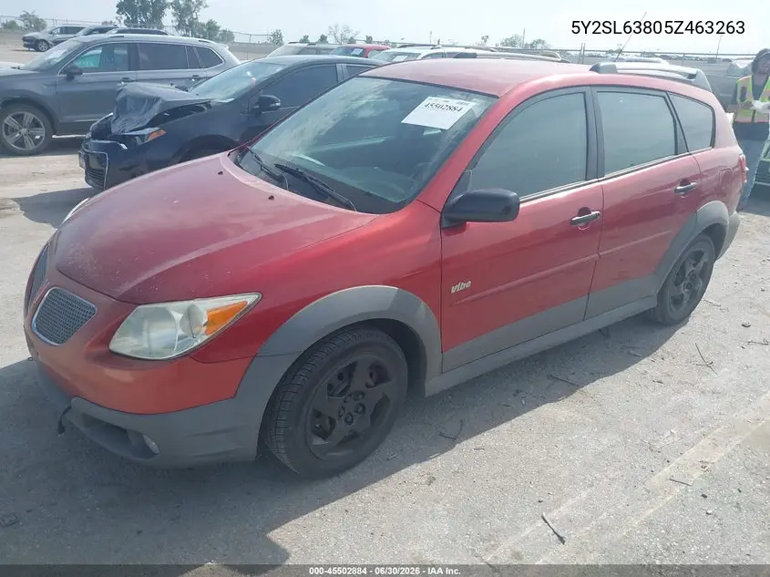 2005 Pontiac Vibe VIN: 5Y2SL63805Z463263 Lot: 45502884