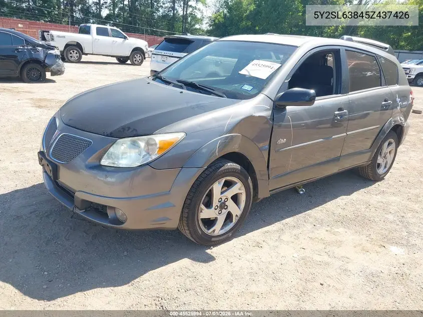 2005 Pontiac Vibe VIN: 5Y2SL63845Z437426 Lot: 45525994