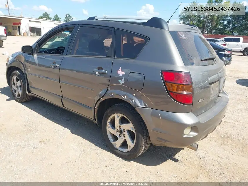 2005 Pontiac Vibe VIN: 5Y2SL63845Z437426 Lot: 45525994