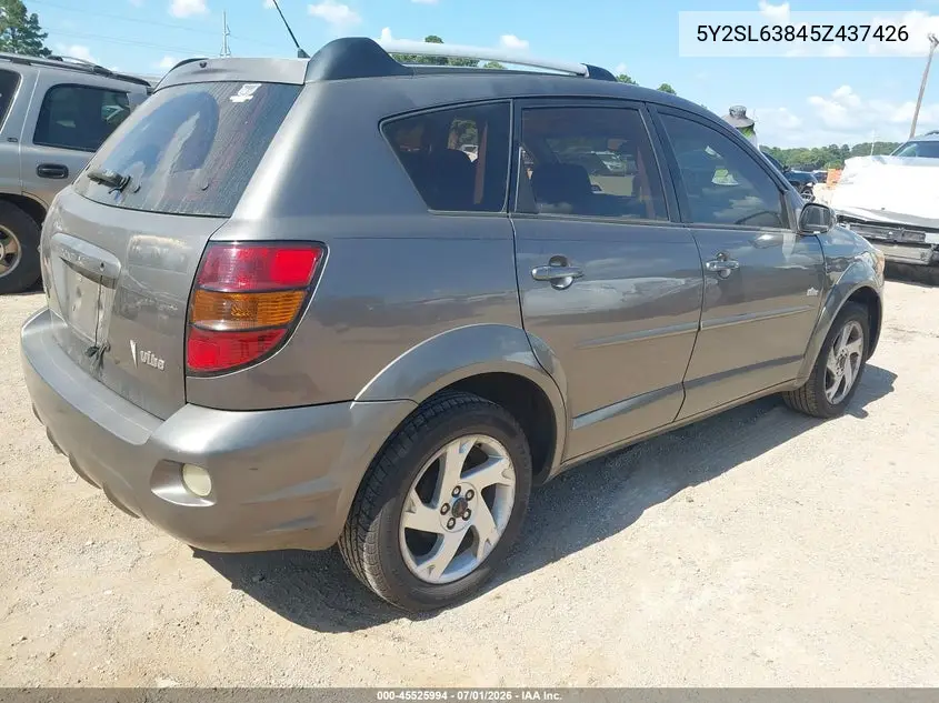 2005 Pontiac Vibe VIN: 5Y2SL63845Z437426 Lot: 45525994