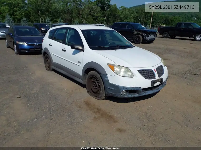 2005 Pontiac Vibe VIN: 5Y2SL63815Z449713 Lot: 45526146