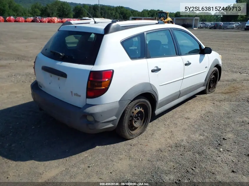 2005 Pontiac Vibe VIN: 5Y2SL63815Z449713 Lot: 45526146