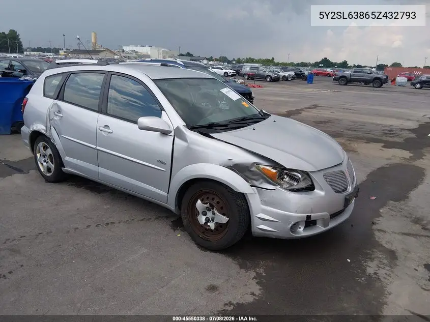 2005 Pontiac Vibe VIN: 5Y2SL63865Z432793 Lot: 45550338