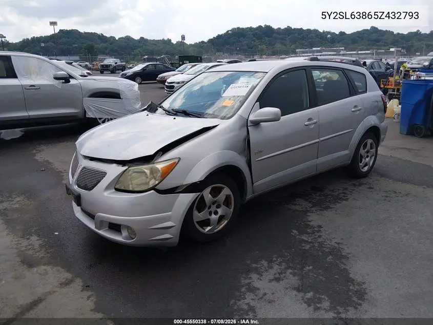 2005 Pontiac Vibe VIN: 5Y2SL63865Z432793 Lot: 45550338