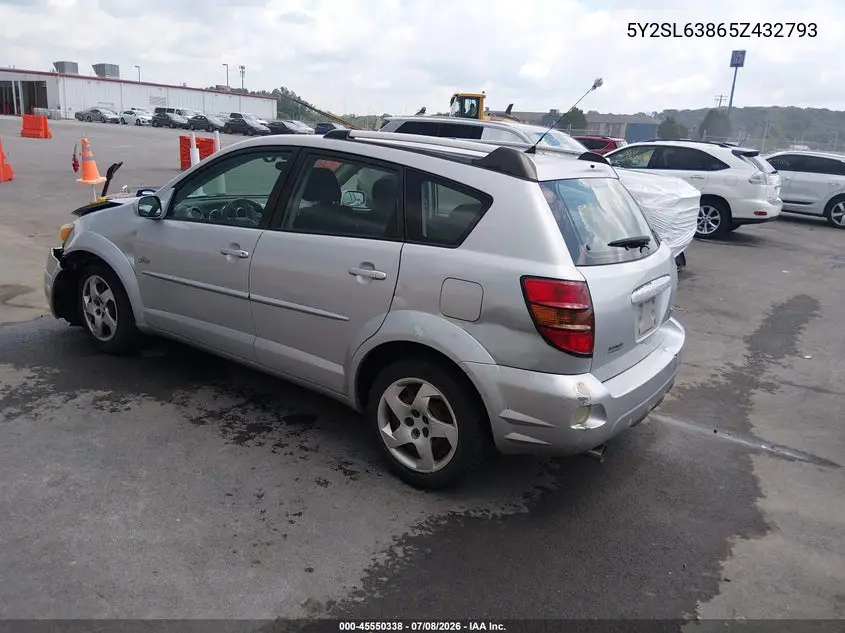 2005 Pontiac Vibe VIN: 5Y2SL63865Z432793 Lot: 45550338