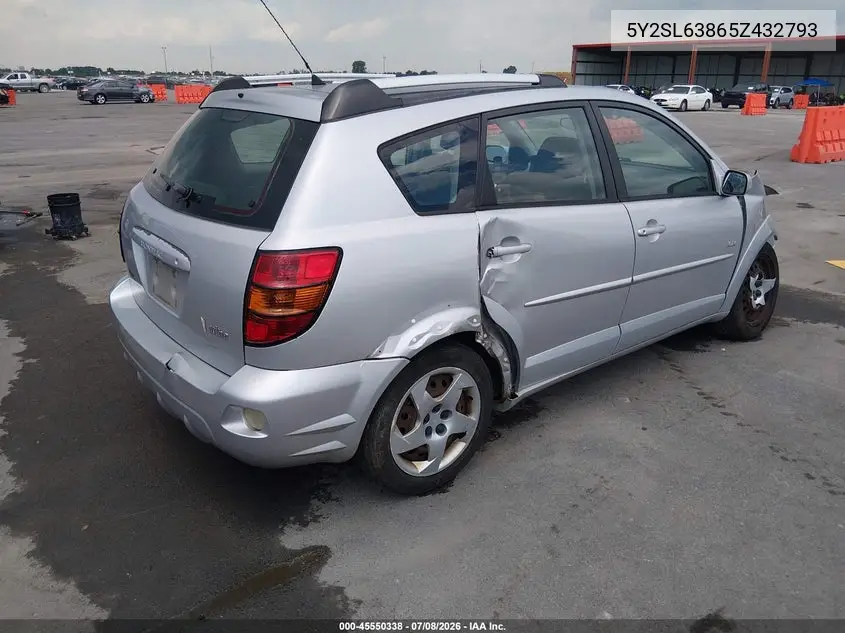 2005 Pontiac Vibe VIN: 5Y2SL63865Z432793 Lot: 45550338