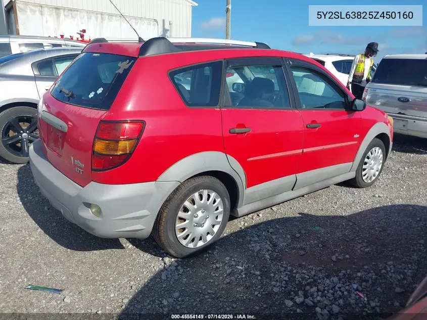 2005 Pontiac Vibe VIN: 5Y2SL63825Z450160 Lot: 45554149