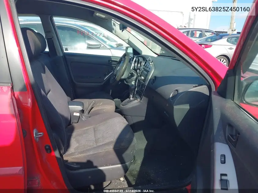 2005 Pontiac Vibe VIN: 5Y2SL63825Z450160 Lot: 45554149