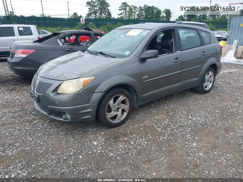 2005 Pontiac Vibe VIN: 5Y2SL63895Z416653 Lot: 45590937