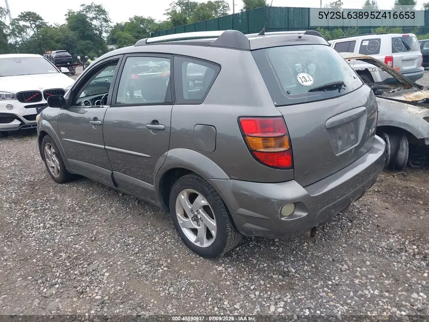 2005 Pontiac Vibe VIN: 5Y2SL63895Z416653 Lot: 45590937
