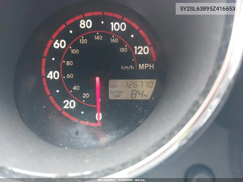 2005 Pontiac Vibe VIN: 5Y2SL63895Z416653 Lot: 45590937