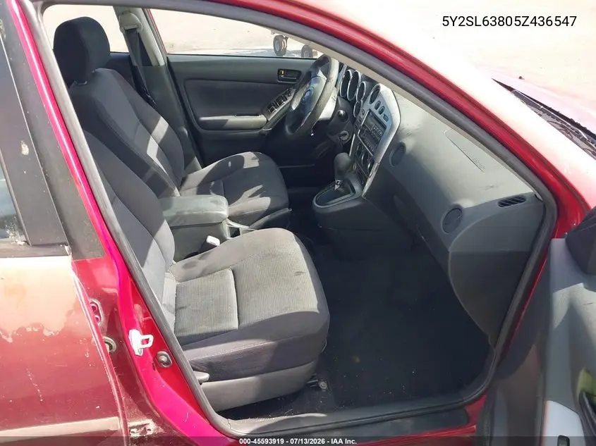 2005 Pontiac Vibe VIN: 5Y2SL63805Z436547 Lot: 45593919