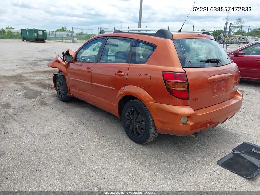 2005 Pontiac Vibe VIN: 5Y2SL63855Z472833 Lot: 45596945