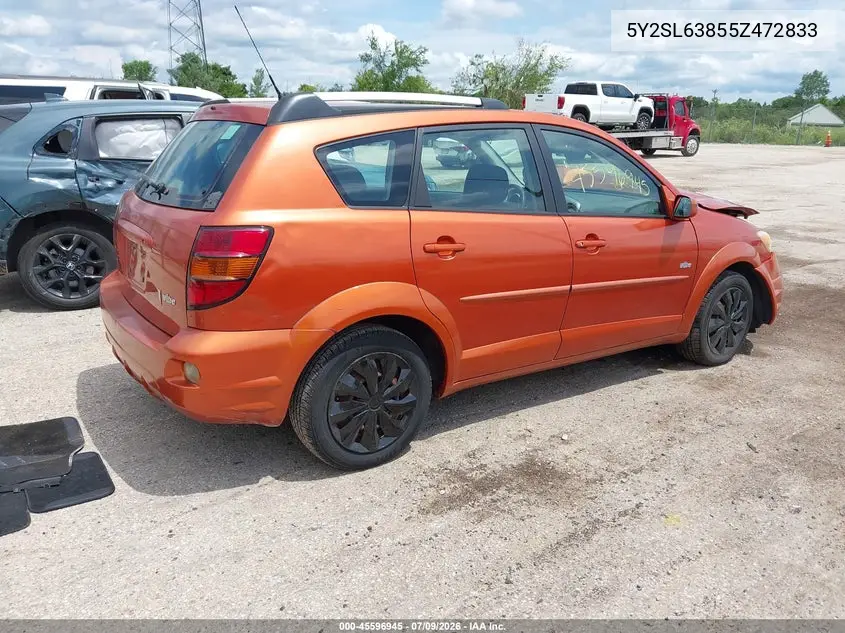 2005 Pontiac Vibe VIN: 5Y2SL63855Z472833 Lot: 45596945