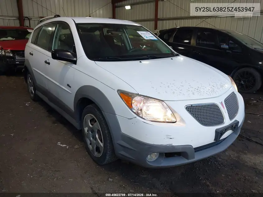 2005 Pontiac Vibe VIN: 5Y2SL63825Z453947 Lot: 45622789
