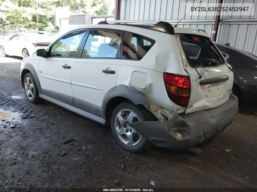 2005 Pontiac Vibe VIN: 5Y2SL63825Z453947 Lot: 45622789
