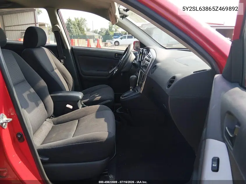 2005 Pontiac Vibe VIN: 5Y2SL63865Z469892 Lot: 45622889