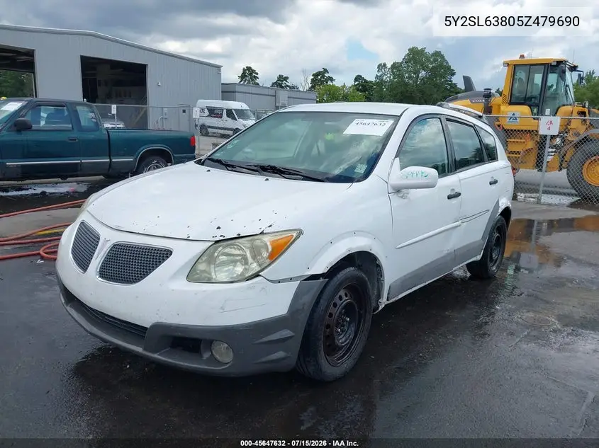 2005 Pontiac Vibe VIN: 5Y2SL63805Z479690 Lot: 45647632