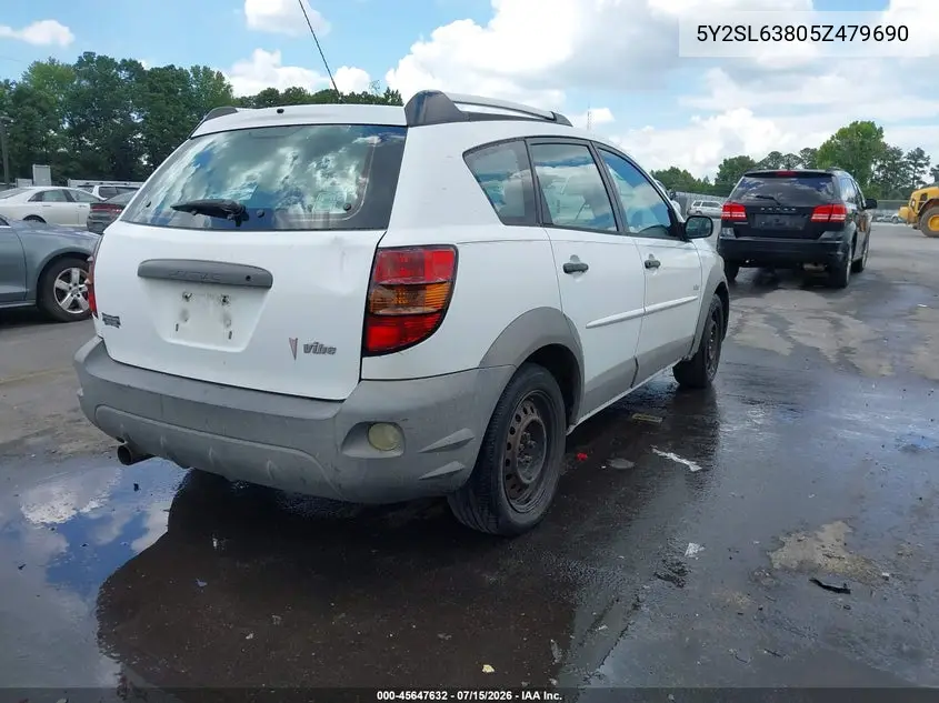 2005 Pontiac Vibe VIN: 5Y2SL63805Z479690 Lot: 45647632