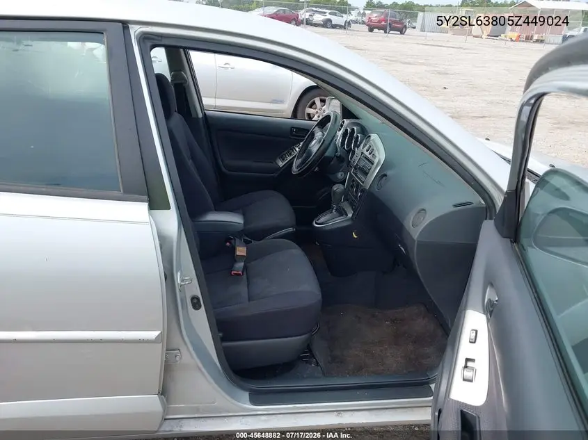 2005 Pontiac Vibe VIN: 5Y2SL63805Z449024 Lot: 45648882