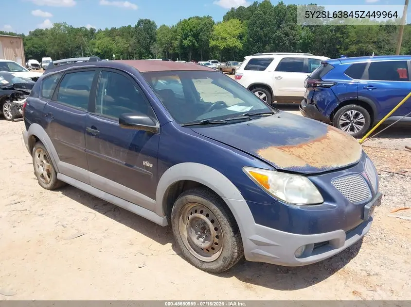 2005 Pontiac Vibe VIN: 5Y2SL63845Z449964 Lot: 45650959