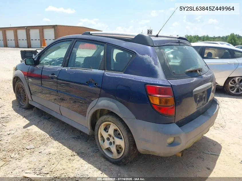 2005 Pontiac Vibe VIN: 5Y2SL63845Z449964 Lot: 45650959