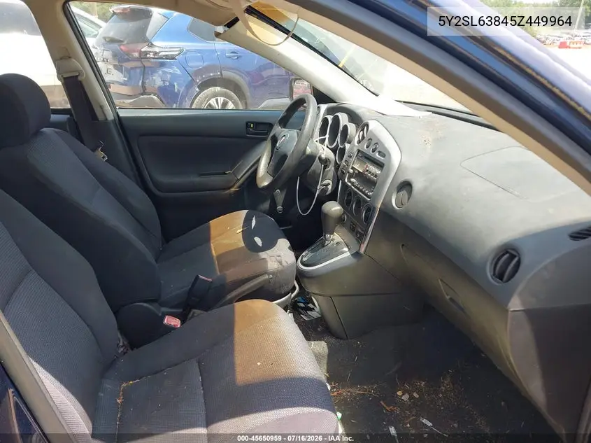 2005 Pontiac Vibe VIN: 5Y2SL63845Z449964 Lot: 45650959