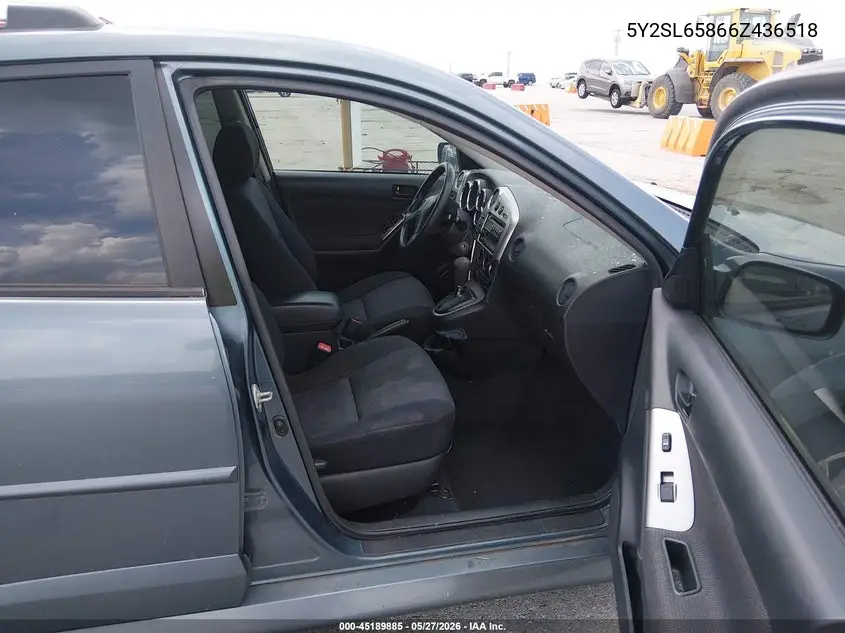 2006 Pontiac Vibe VIN: 5Y2SL65866Z436518 Lot: 45189885