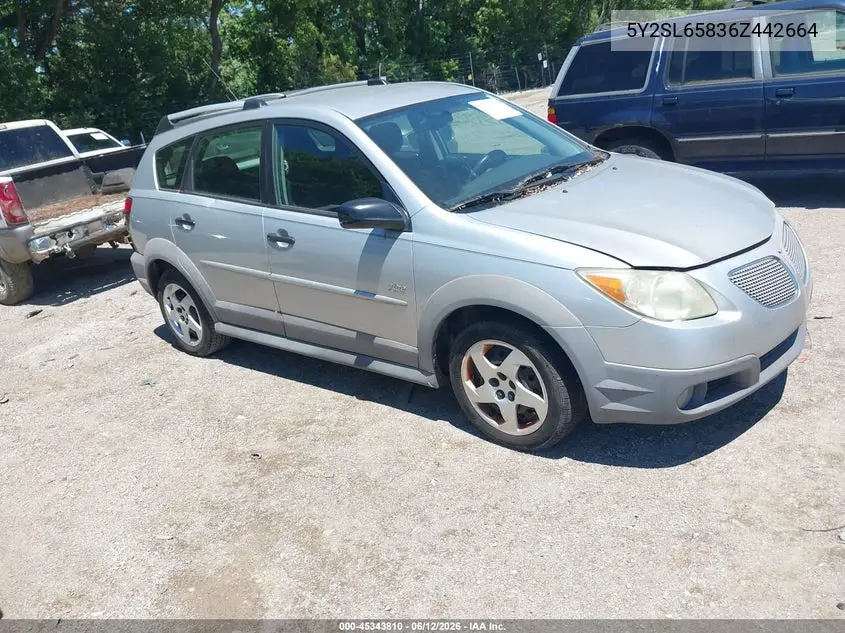 2006 Pontiac Vibe VIN: 5Y2SL65836Z442664 Lot: 45343810