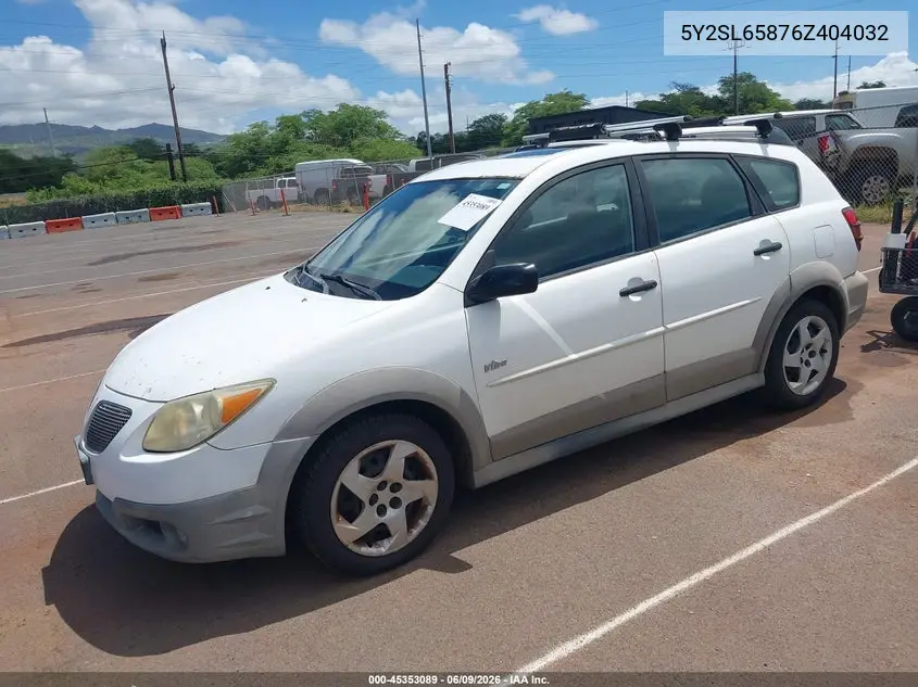 2006 Pontiac Vibe VIN: 5Y2SL65876Z404032 Lot: 45353089
