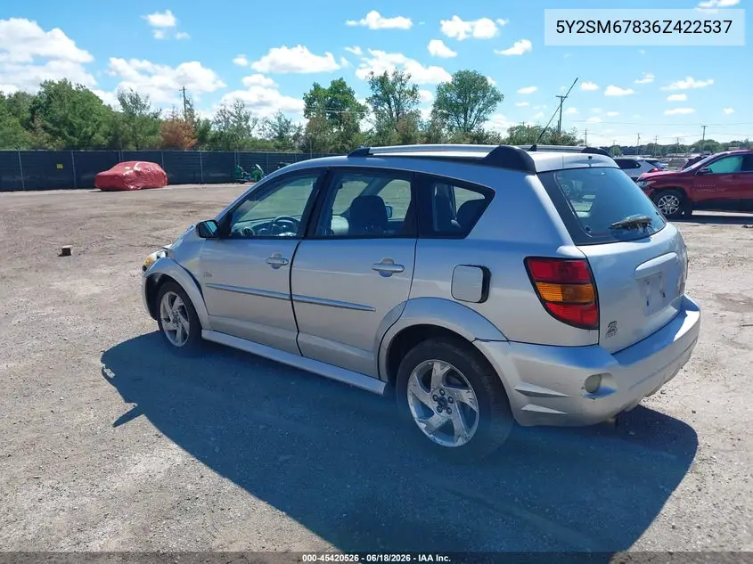 2006 Pontiac Vibe VIN: 5Y2SM67836Z422537 Lot: 45420526