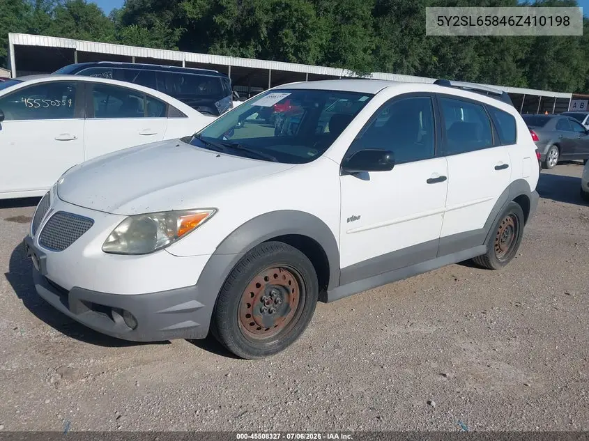 2006 Pontiac Vibe VIN: 5Y2SL65846Z410189 Lot: 45508327
