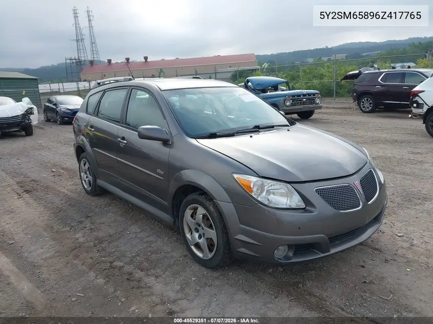2006 Pontiac Vibe VIN: 5Y2SM65896Z417765 Lot: 45529351