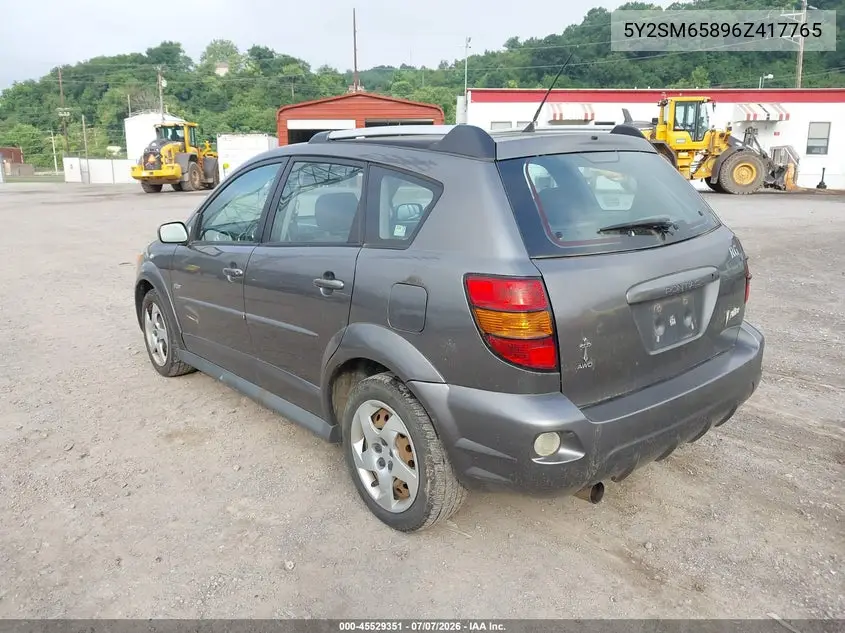 2006 Pontiac Vibe VIN: 5Y2SM65896Z417765 Lot: 45529351