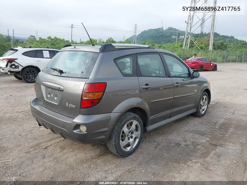 2006 Pontiac Vibe VIN: 5Y2SM65896Z417765 Lot: 45529351