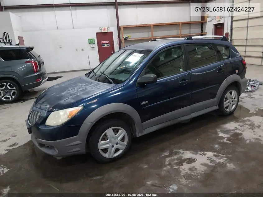 2006 Pontiac Vibe VIN: 5Y2SL65816Z424227 Lot: 45556729