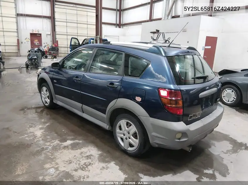 2006 Pontiac Vibe VIN: 5Y2SL65816Z424227 Lot: 45556729