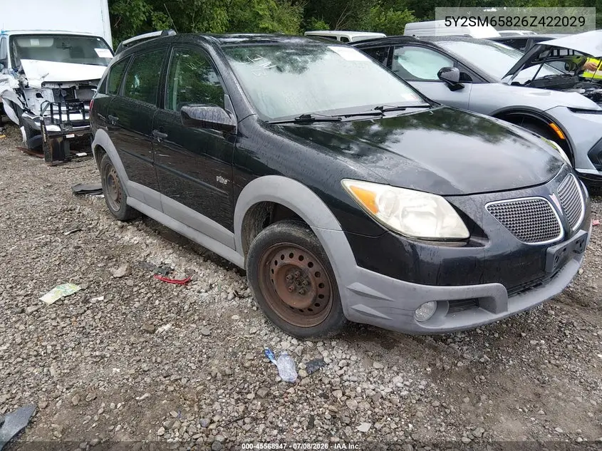 2006 Pontiac Vibe VIN: 5Y2SM65826Z422029 Lot: 45568947