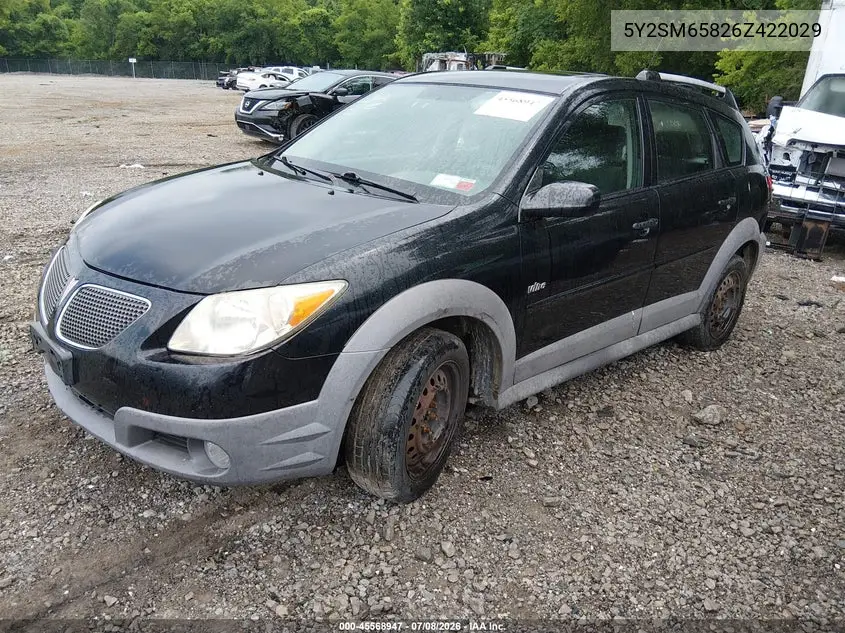 2006 Pontiac Vibe VIN: 5Y2SM65826Z422029 Lot: 45568947