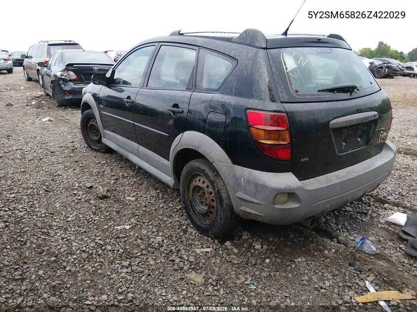 2006 Pontiac Vibe VIN: 5Y2SM65826Z422029 Lot: 45568947