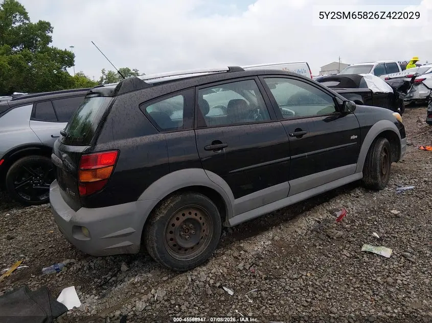 2006 Pontiac Vibe VIN: 5Y2SM65826Z422029 Lot: 45568947