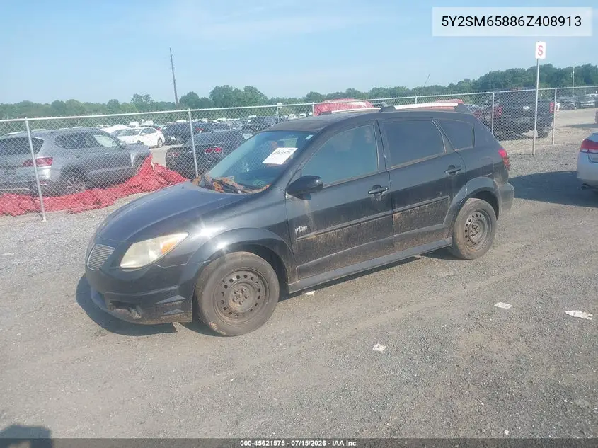 2006 Pontiac Vibe VIN: 5Y2SM65886Z408913 Lot: 45621575