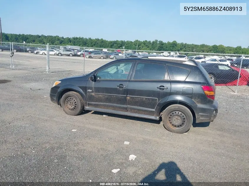 2006 Pontiac Vibe VIN: 5Y2SM65886Z408913 Lot: 45621575