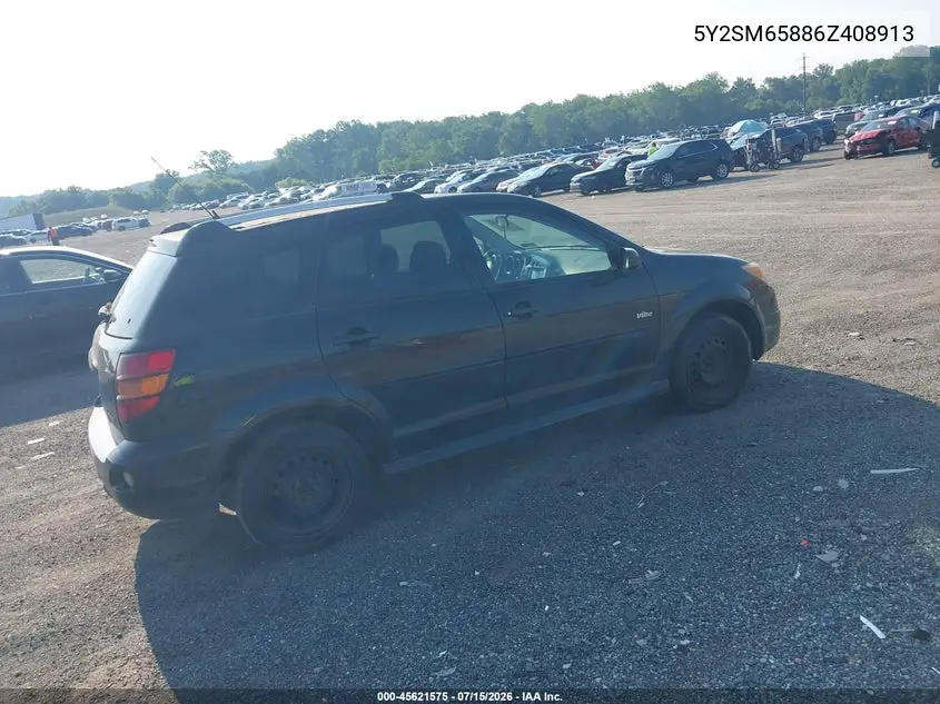 2006 Pontiac Vibe VIN: 5Y2SM65886Z408913 Lot: 45621575