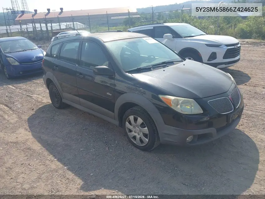 2006 Pontiac Vibe VIN: 5Y2SM65866Z424625 Lot: 45625227