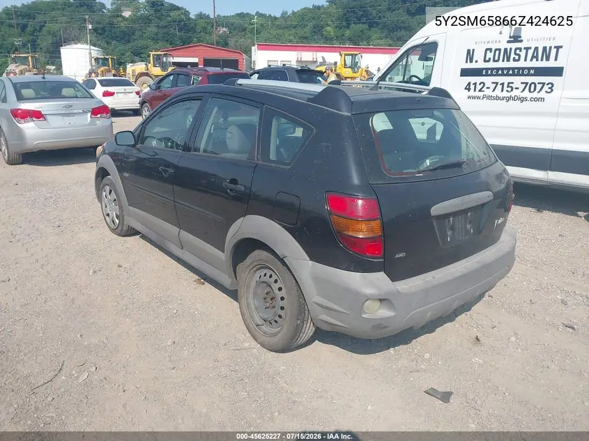 2006 Pontiac Vibe VIN: 5Y2SM65866Z424625 Lot: 45625227