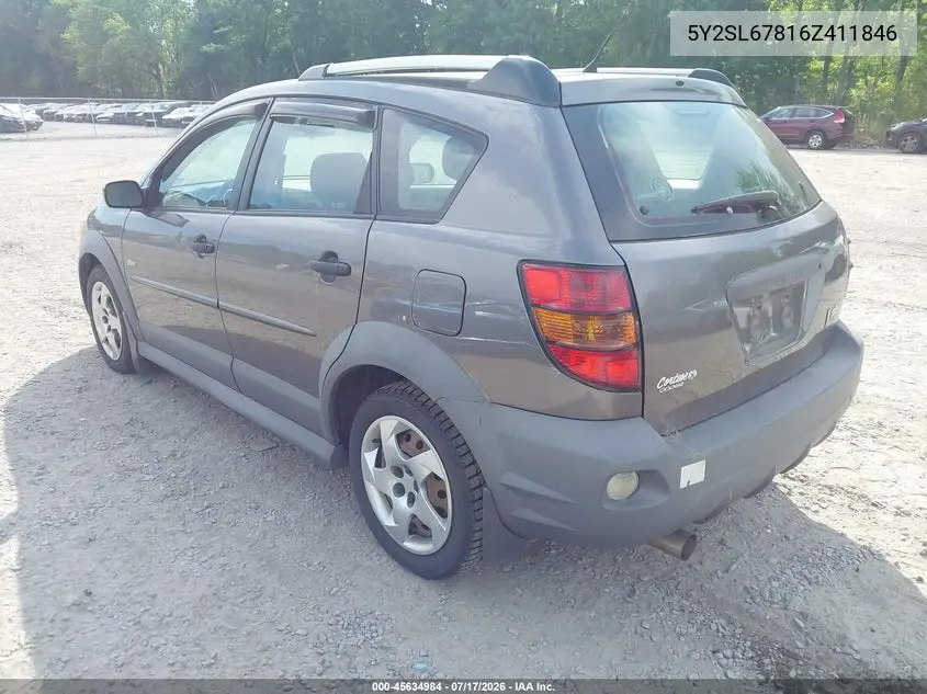 2006 Pontiac Vibe VIN: 5Y2SL67816Z411846 Lot: 45634984