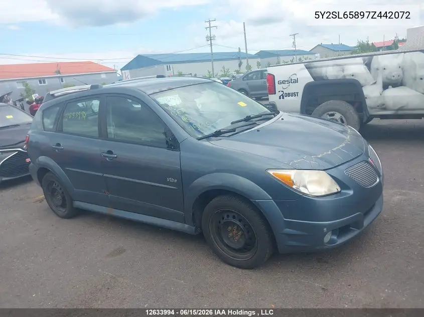 2007 Pontiac Vibe VIN: 5Y2SL65897Z442072 Lot: 12633994x